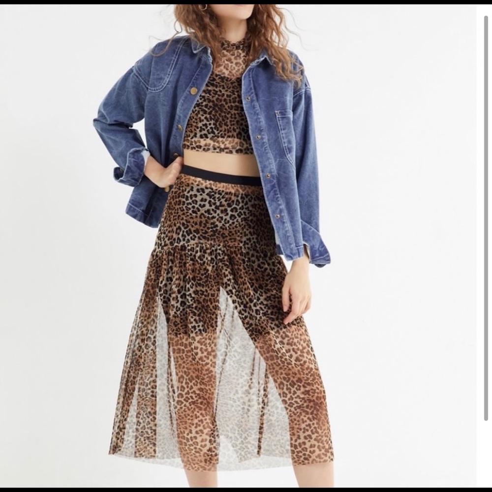 UO Cheetah Skirt Sheer Animal Print -Urban Renewal
